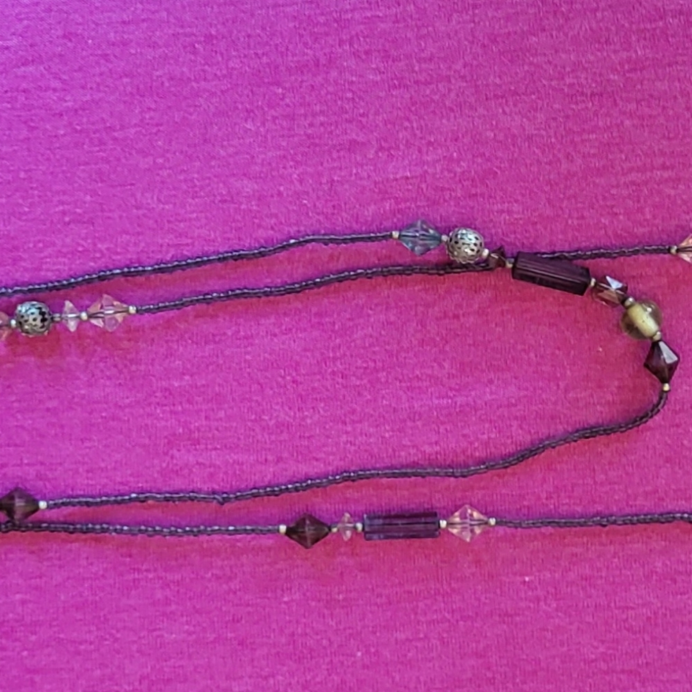 Beaded necklace double wrap